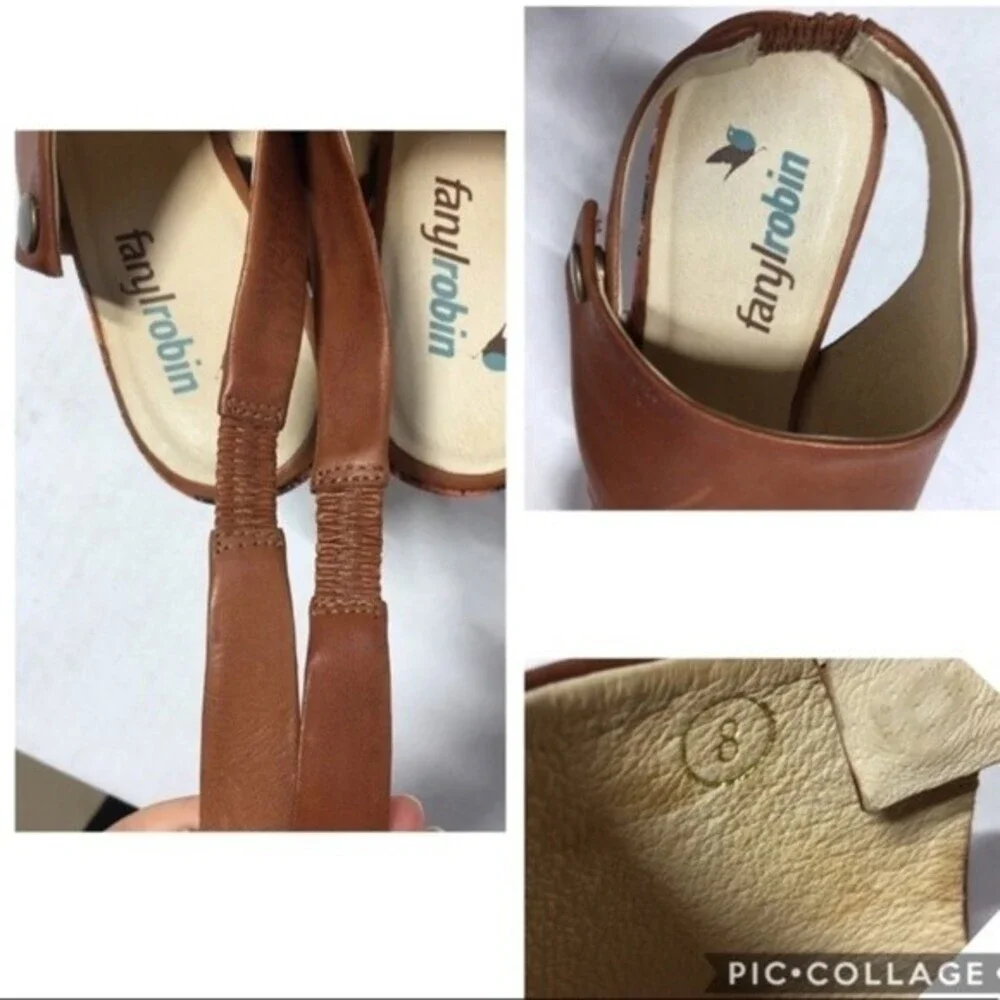 Faryl Robin 'Thea' Wedge In Terra Leather Sandal 8